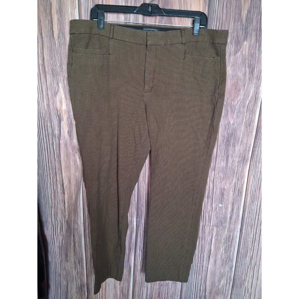 Banana republic black and brown houndstooth ankle pants size 16